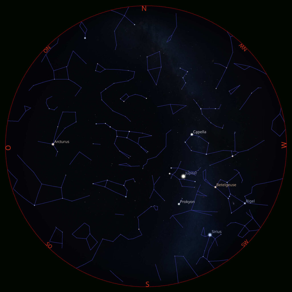 Der Sternenhimmel über Hannover am 15.03.26 um 22.00 Uhr MEZ